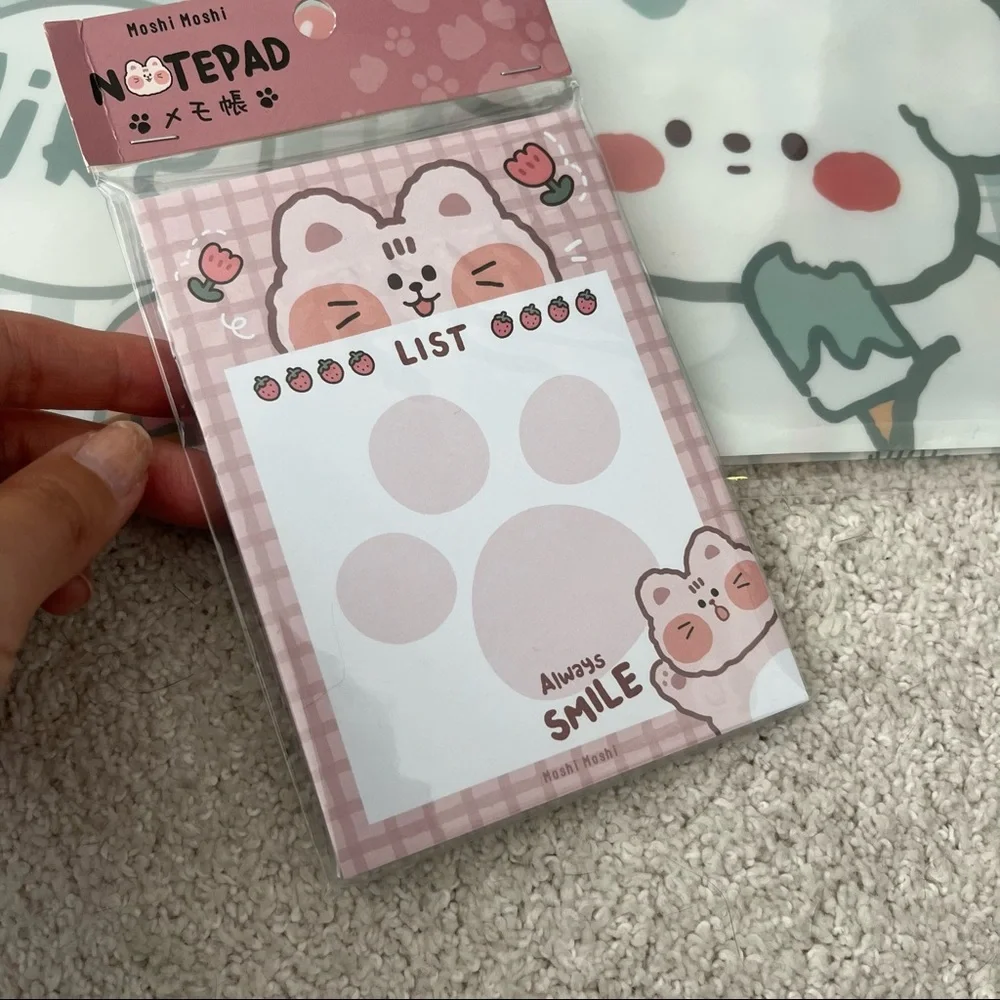 Cute Japanese Stationary Folder and Notepad